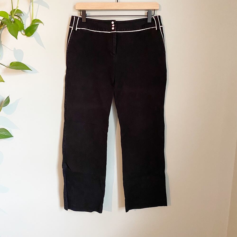 INC Stretch Cropped Cotton Piped Dress Pants